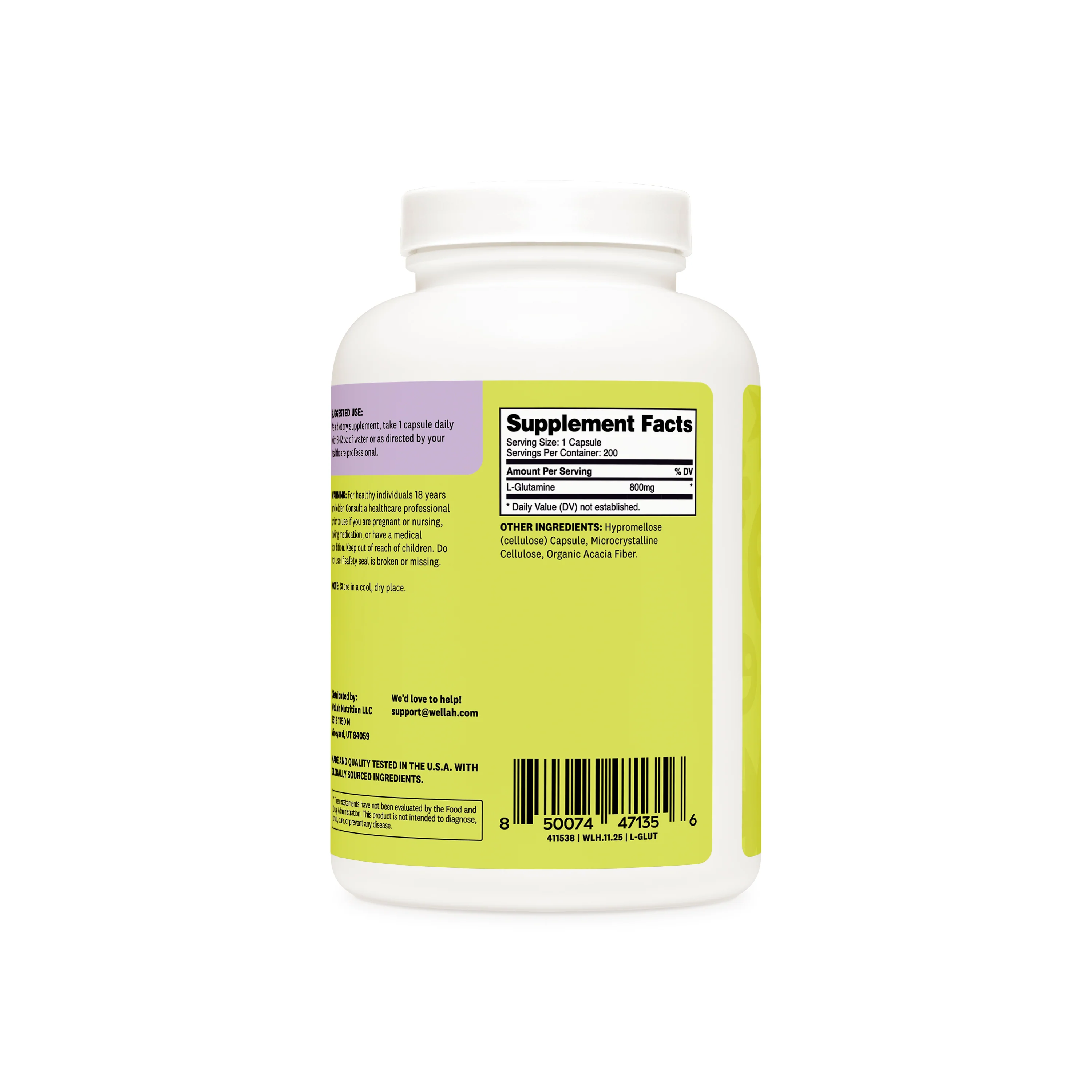 L-Glutamine Capsules | 200 Servings - Image 3