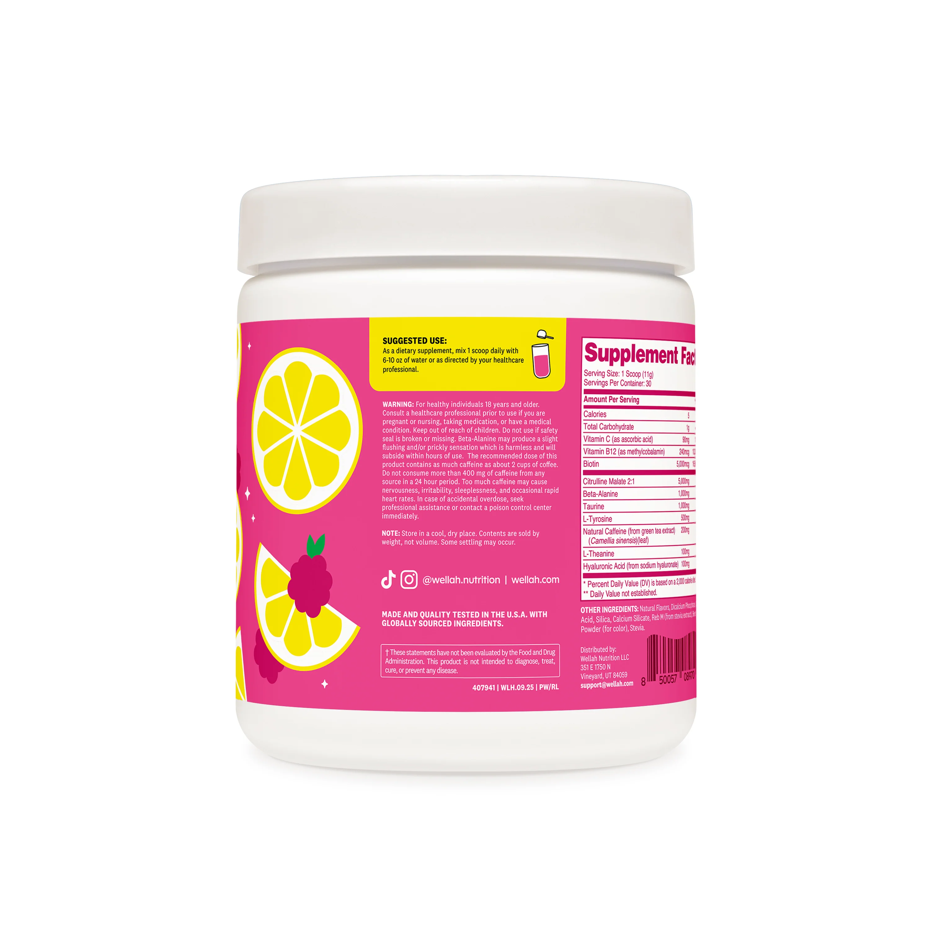Wellah Pre-Workout With Citrulline Malate And L-Theanine | 30 Servings - Image 4